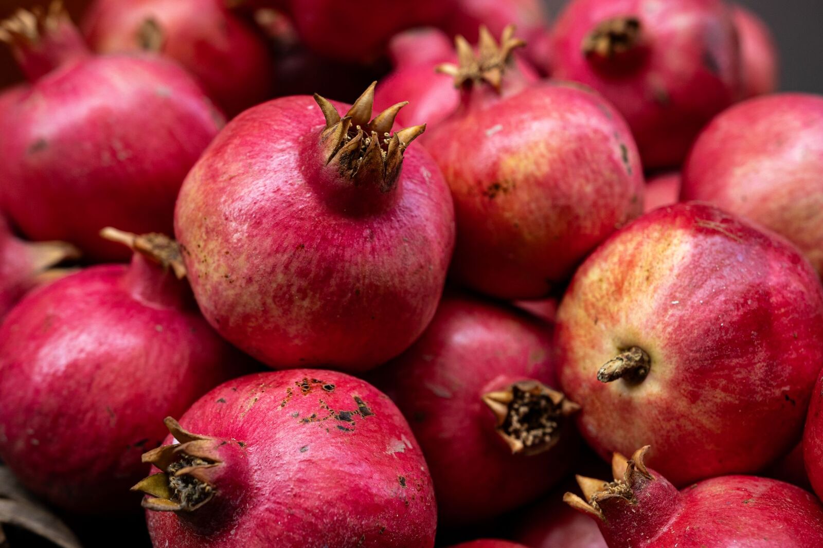 Ripe pomegranates at market